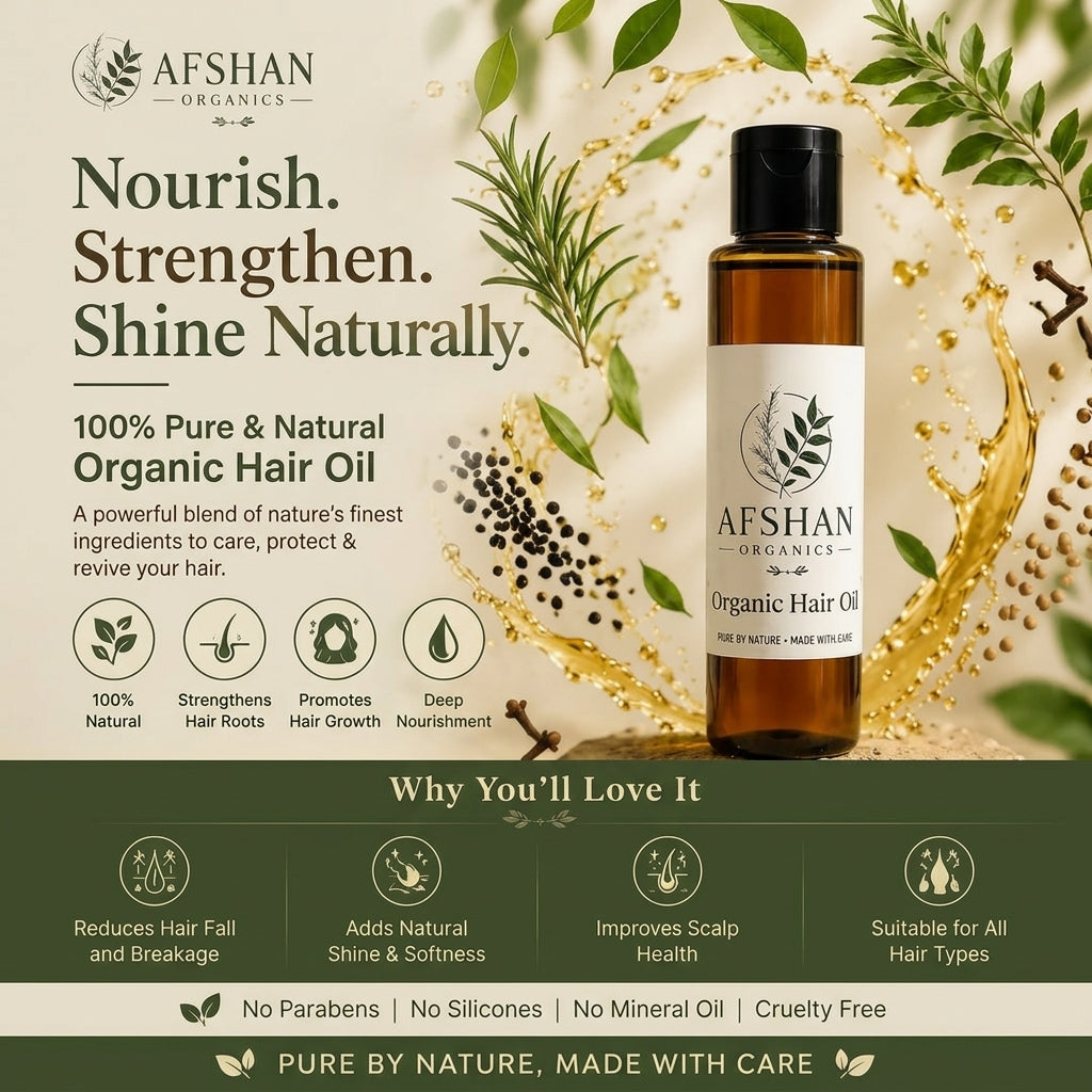 Organic Anti-Hair Fall Oil with Rosemary & Amla for Thick Hair