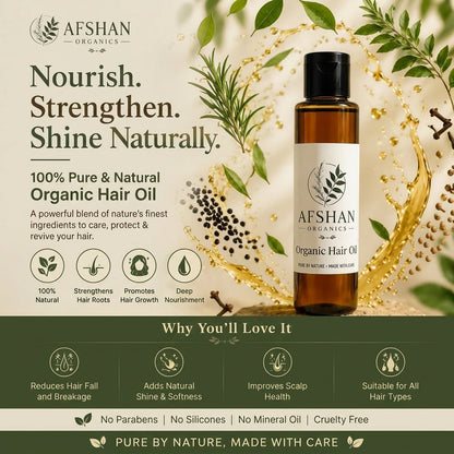 Organic Anti-Hair Fall Oil with Rosemary & Amla for Thick Hair