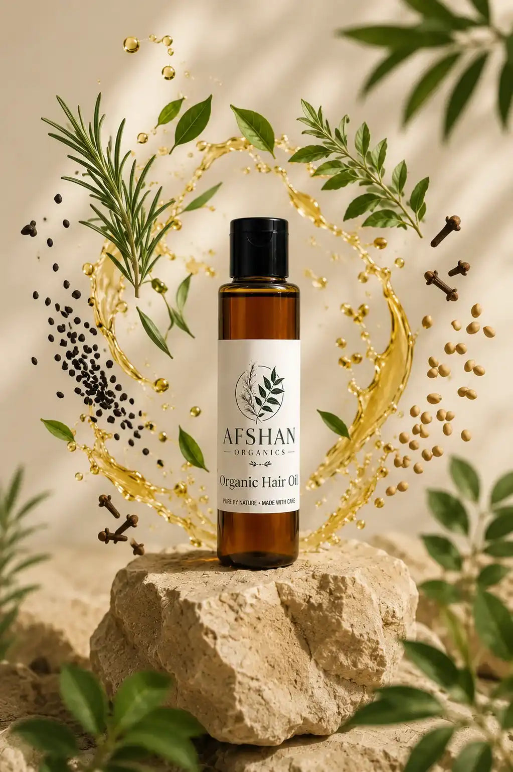 Organic Anti-Hair Fall Oil with Rosemary & Amla for Thick Hair
